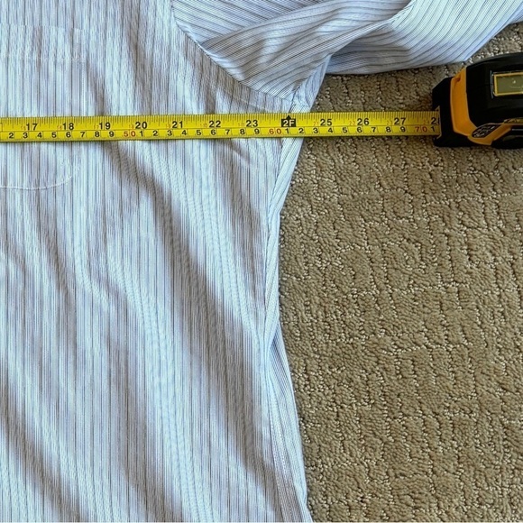 Brooks Brothers Non-Iron Dress Shirt REGENT Blue/Brown Stripe Men's Size 17-2/3 - Picture 7 of 9